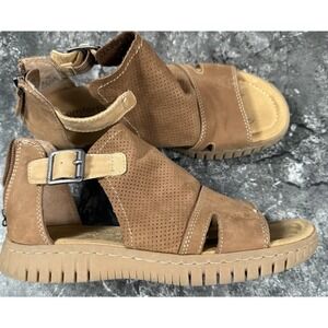 Comfortiva Cerstin‎ Womens Brown Suede Zipper Strap Sandals Comfort Shoes Sz 7M